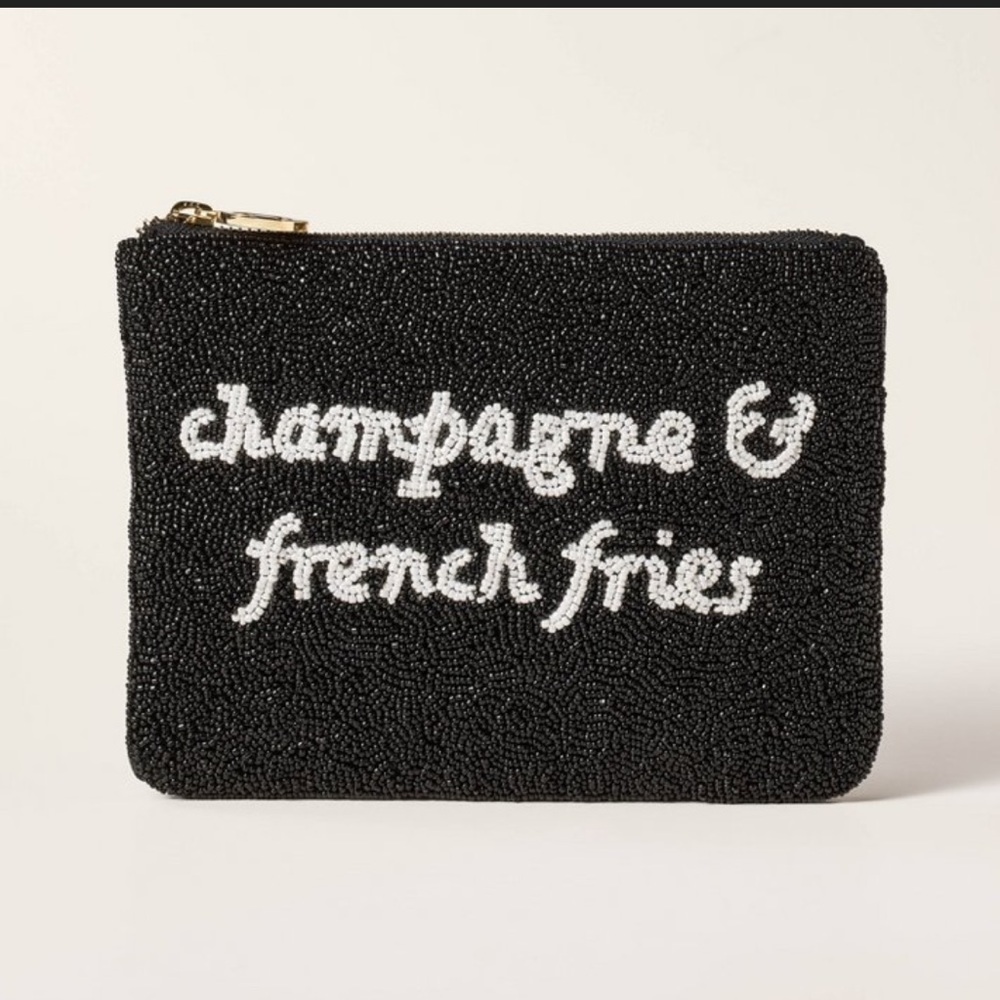 kate spade new york x Target champagne and French fries beaded clutch